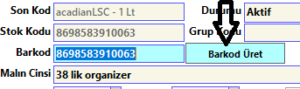tek tuş ile barkod oluşturma